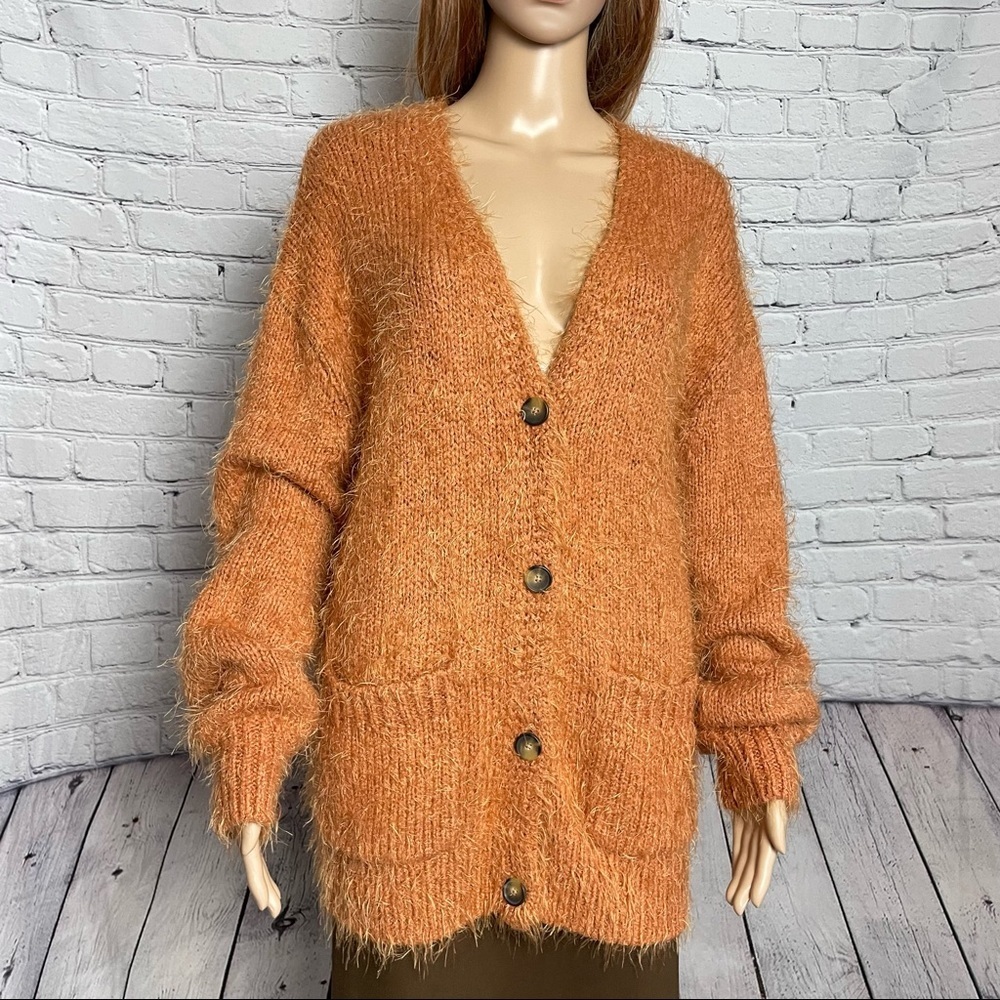 NWT New $148 Free People Nevermind Cider Oversized Cardigan Size S - Picture 3 of 12